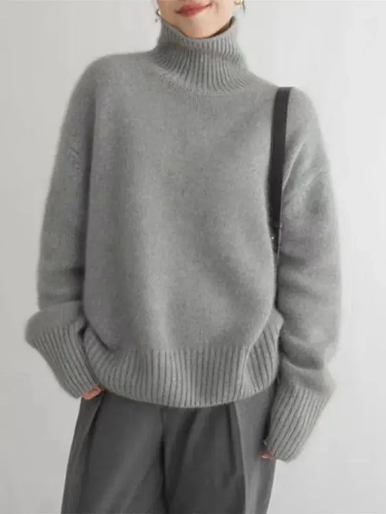 Evita | Bequemer Wollrollkragenpullover