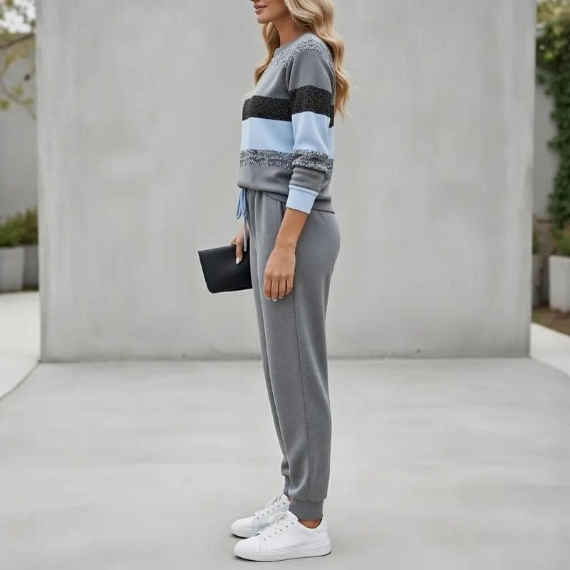 Fabiola - Gestreiftes Soft-Touch-Loungewear-Set
