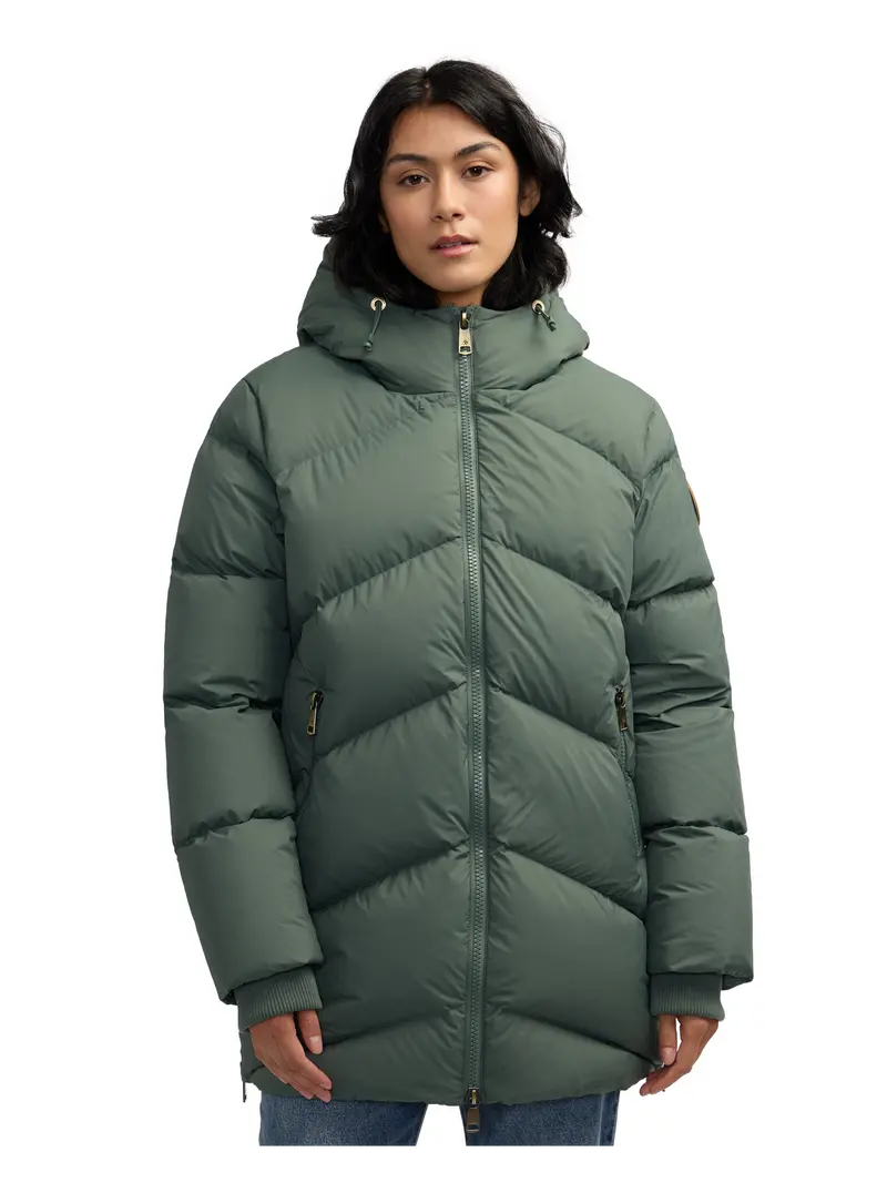 Fallon Boxy Inverted Chevron Quilted Puffer