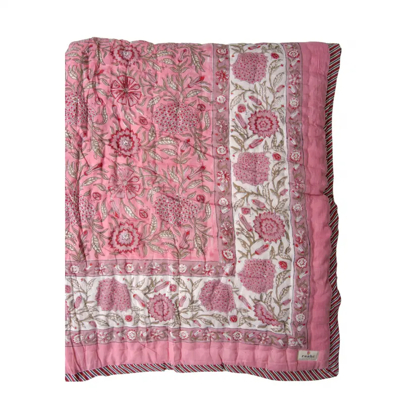 Farrah Block Print Cotton Quilt