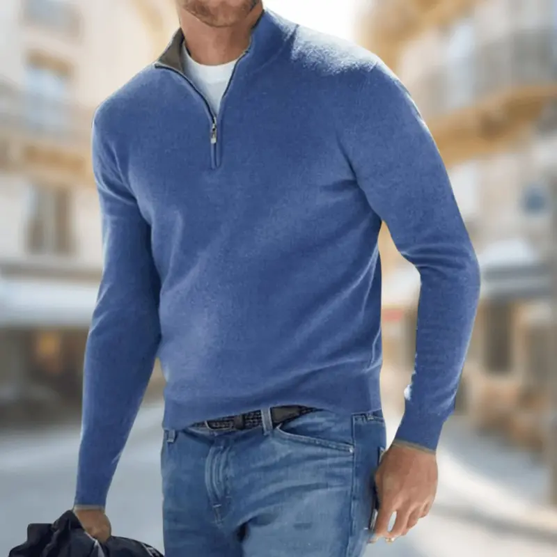 Felix | Herren Leichter Quarter-Zip Strickpullover Knit Sweater