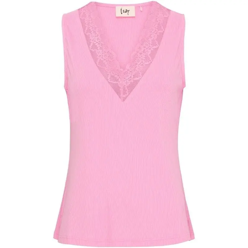 Felroze v-neck mouwloze top Dee