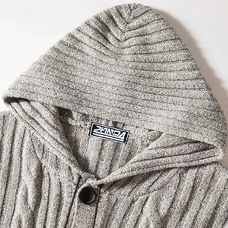 Fenwick | Herren Strickjacke mit Kapuze Zopfmuster