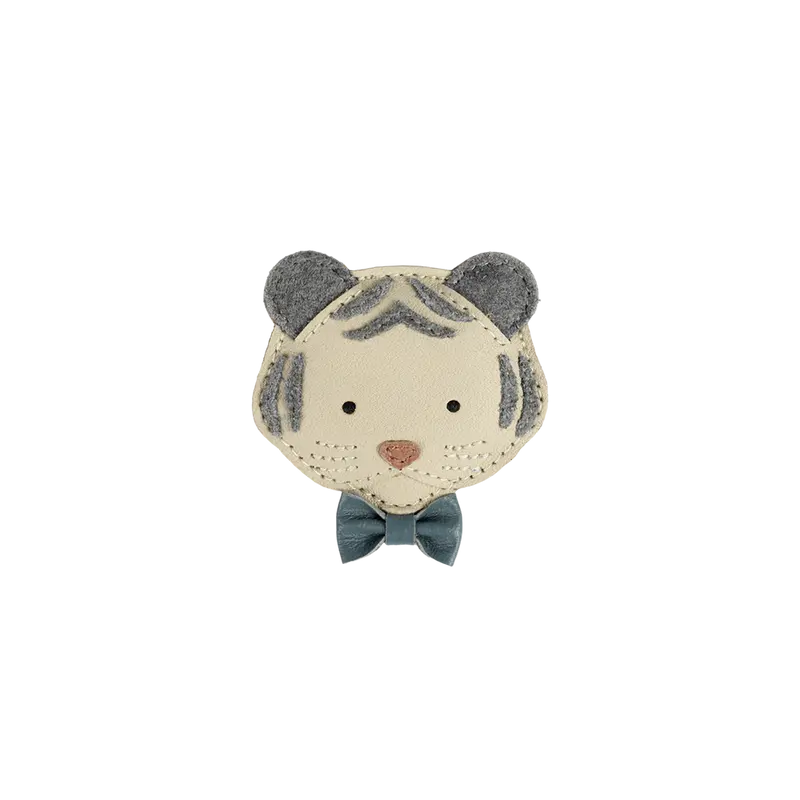 Festie Clip | Festive White Tiger | Cream Leather