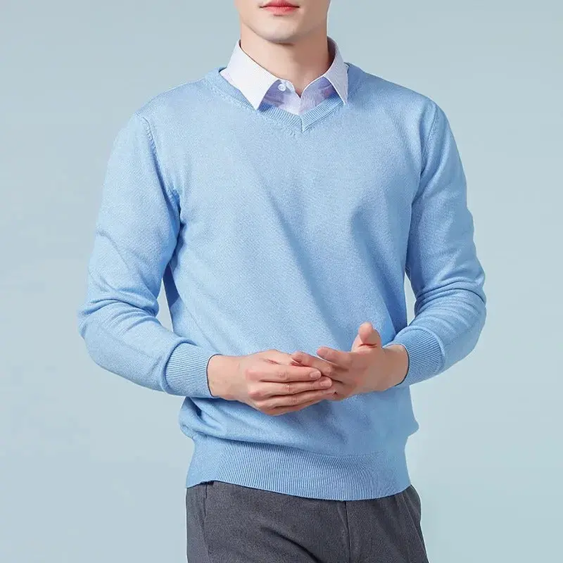 Finn | Klassischer V-Neck Kaschmir Pullover Herren