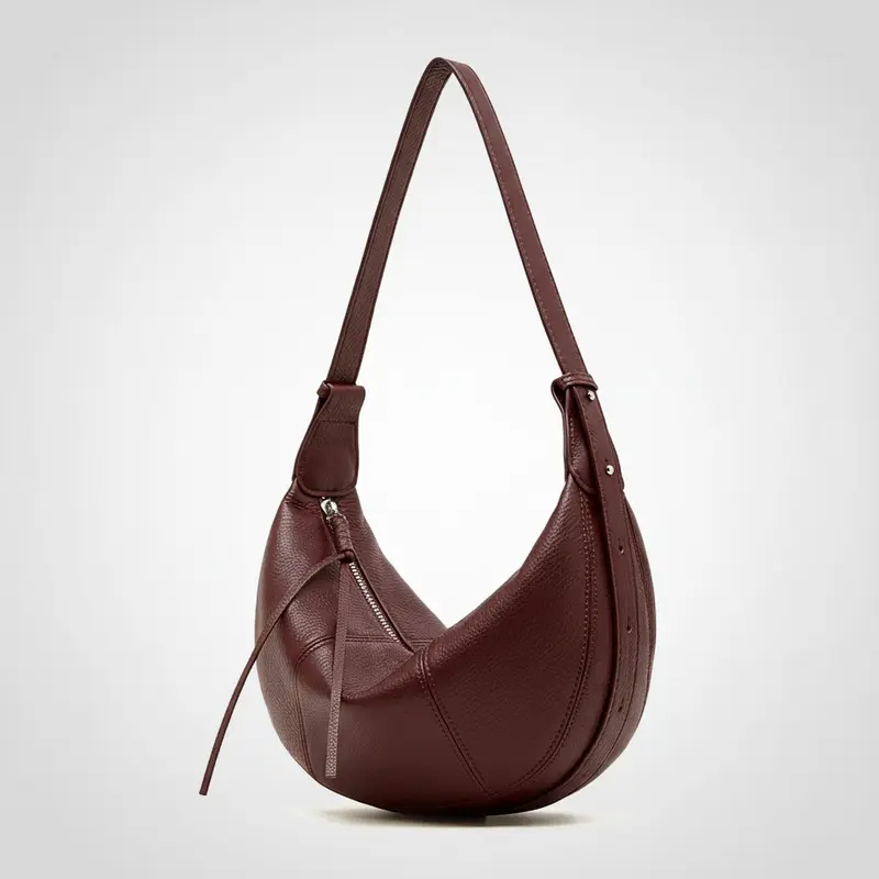 First-Layer Cowhide Crossbody Dumpling Bag