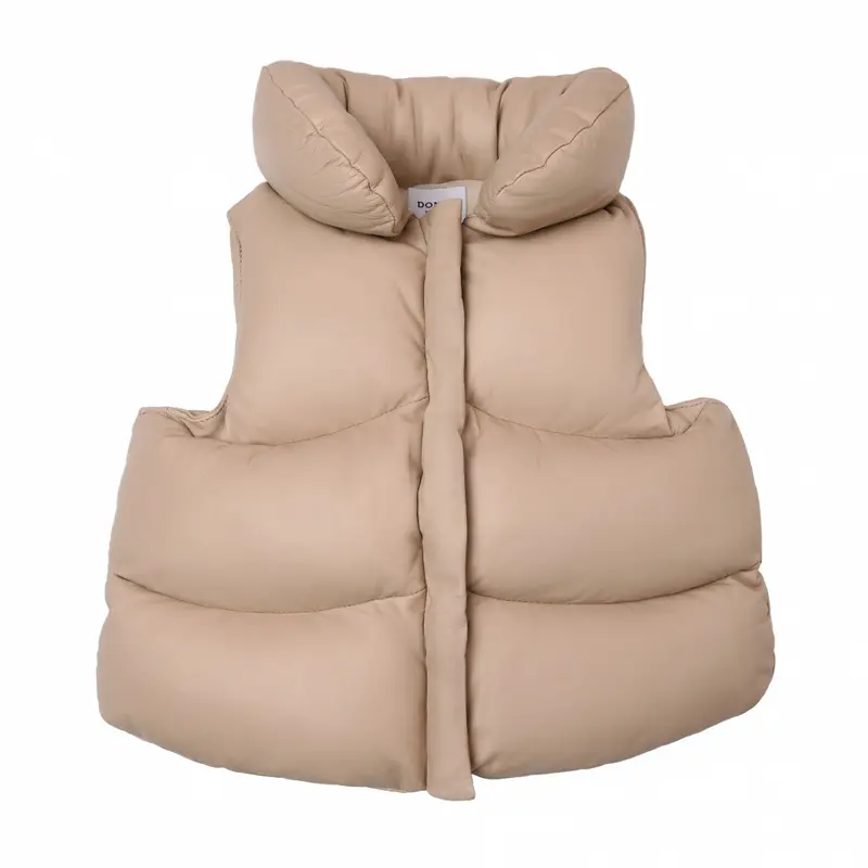 Flane Leather Bodywarmer | Powder Cream Leather