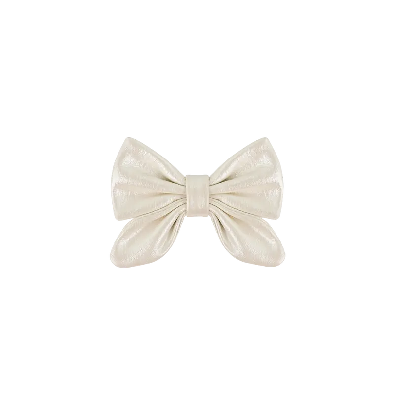 Flooria Clip | Off White Metallic Leather