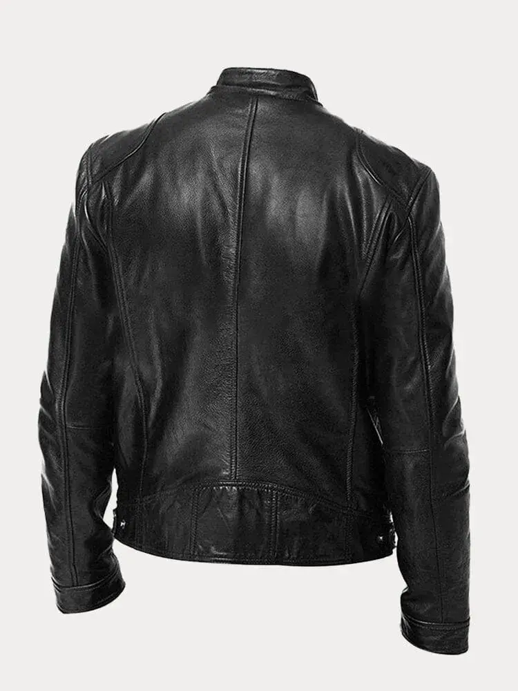 Florian | Herren Klassische Lederjacke mit Reissverschluss