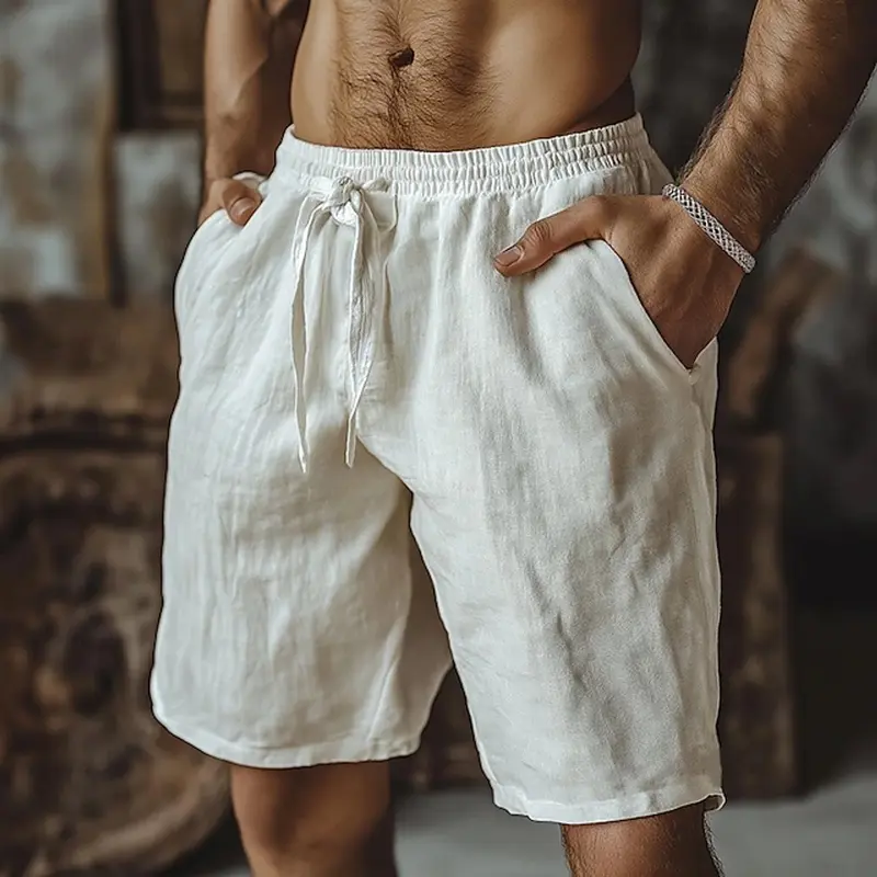 Florian | Herren Leinen-Shorts elastischer Bund locker geschnitten