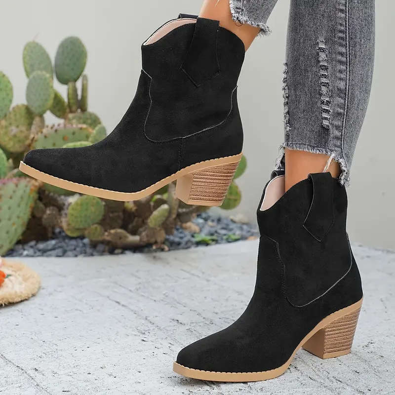 Franka | Damen Stiefelette mit Blockabsatz im Westernstil
