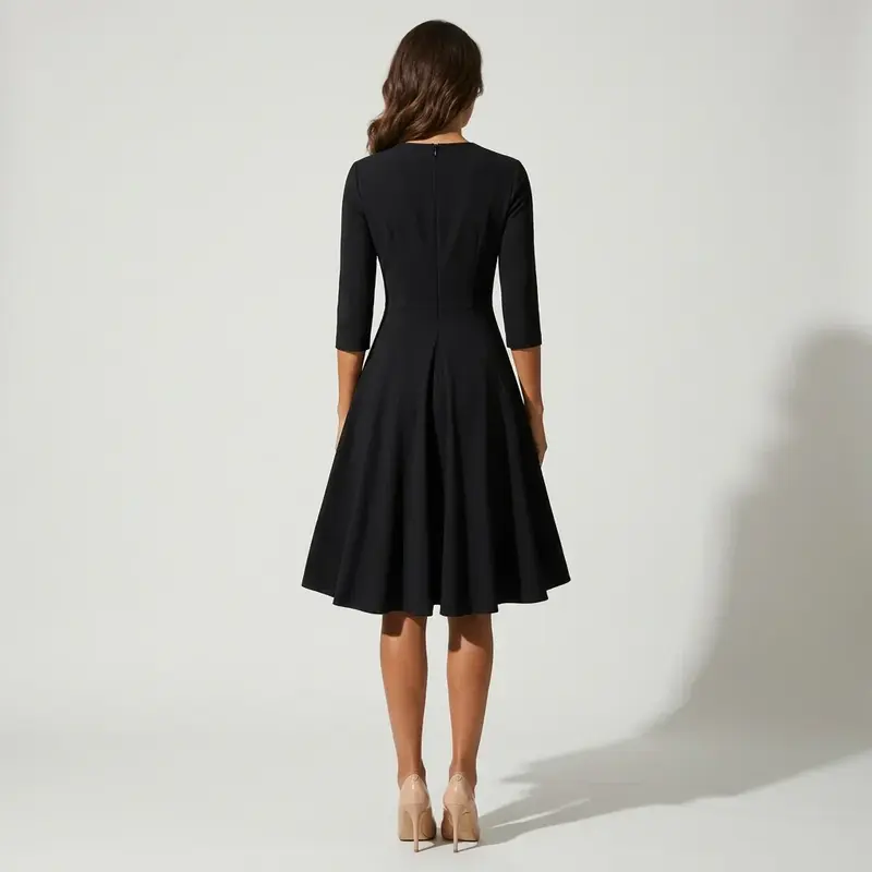 Franziska | Damen Tailliertes Ausgestelltes Midi-Kleid