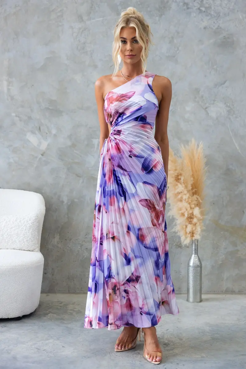 Frolinde | Elegantes Midikleid mit asymmetrischer Schulter