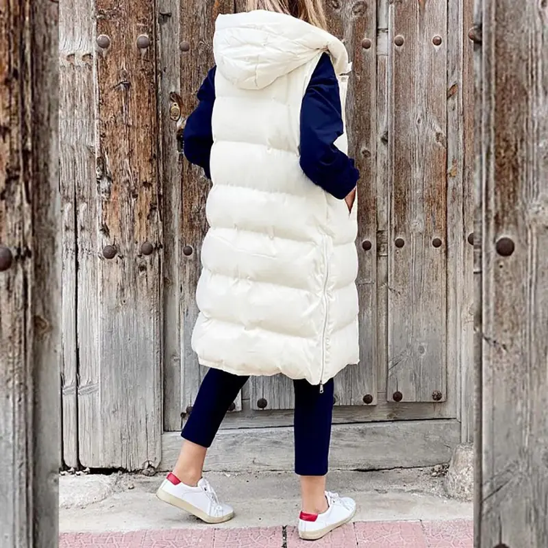 GENA™ - Lange Modische Jacke mit Kapuze