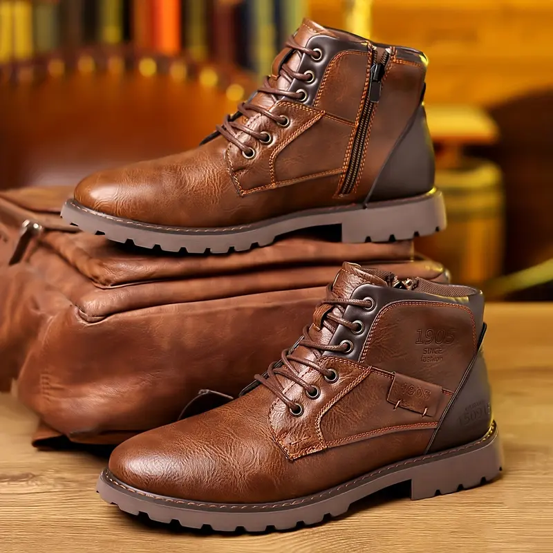 Gereon | Herren Stiefelette Schnürstiefel Schwarz