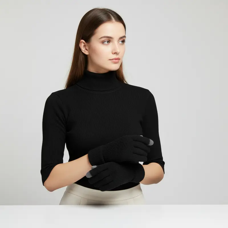 Gestrickte Touchscreen-Handschuhe mit Fütterung