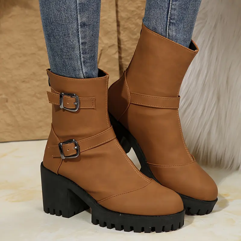 Gethin | Damen Stiefelette mit Blockabsatz