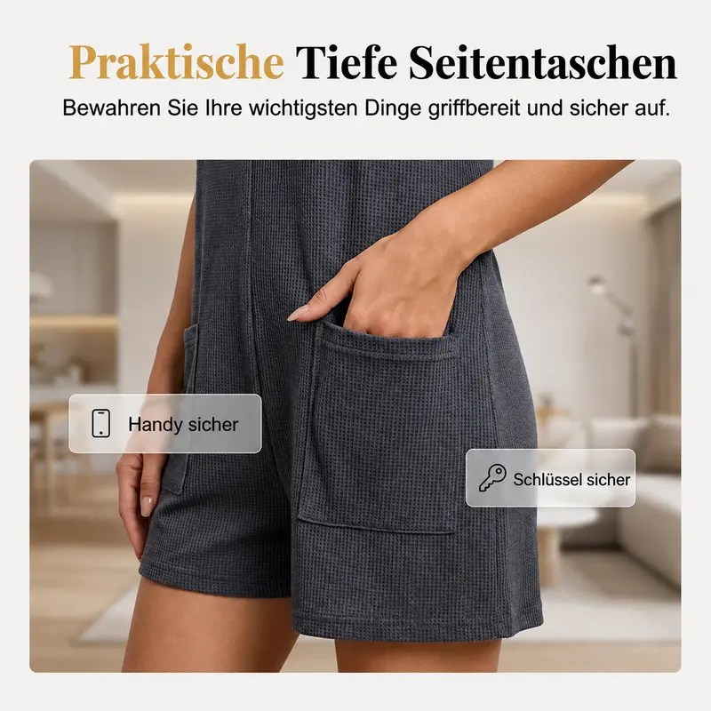 Giely | Weicher Lounge-Romper mit Seitentaschen