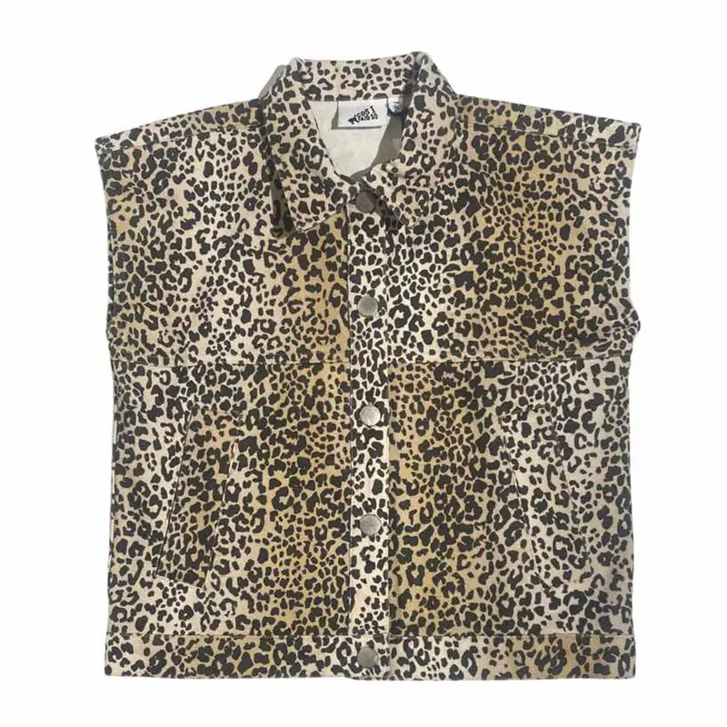 Gilet Denim Leopard