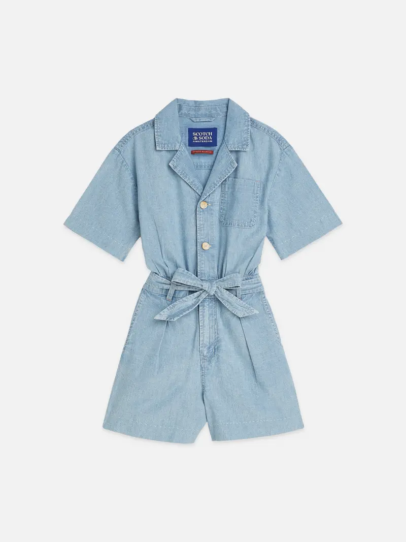 Girls' Lightweight Chambray Playsuit