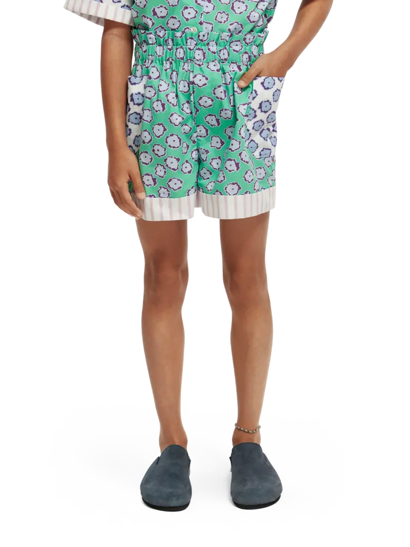 Girls' Mixed Print Elasticated Shorts
