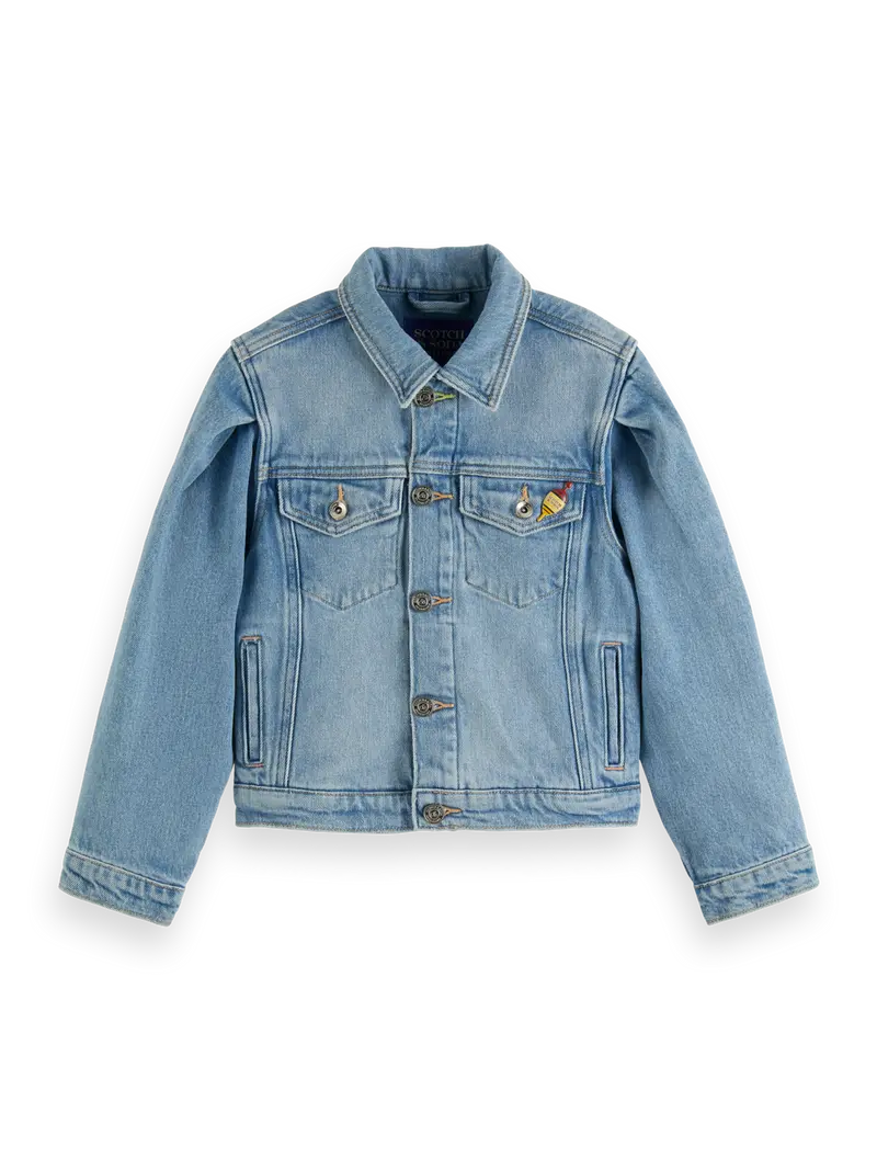 Girls' Trucker Jacket With Puff Sleeves - All Or Nothing