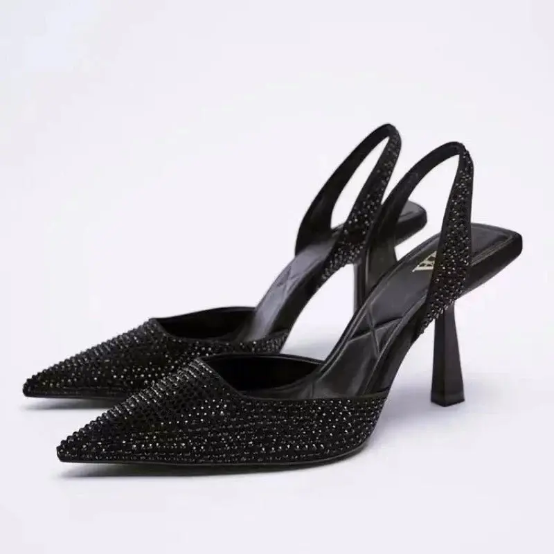Glitzer Pumps Damen mit Strassbesatz