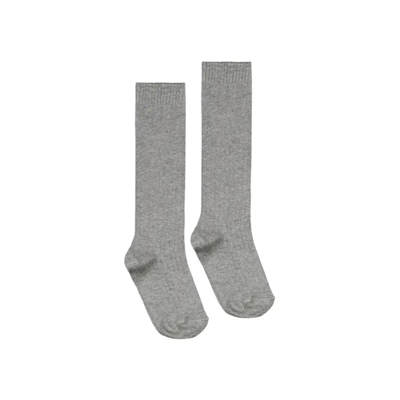 Gray Label Long Ribbed Socks Grey Melange