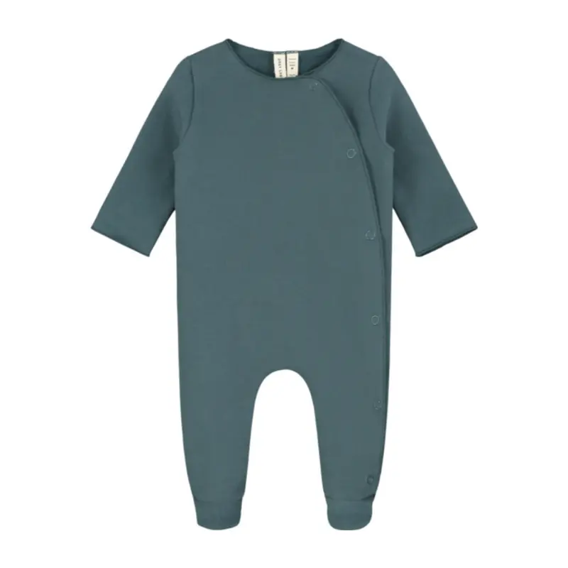 Gray Label Newborn Suit With Snaps Blue Grey