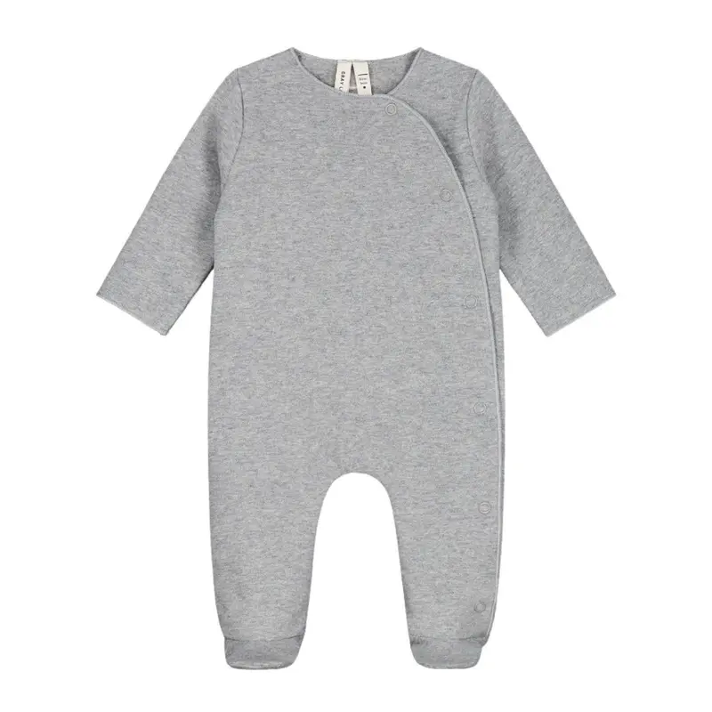 Gray Label Newborn Suit With Snaps Grey Melange