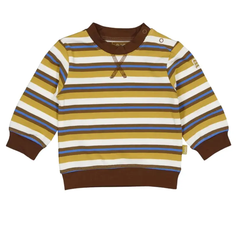 Grijs met camel en blauw gestreept shirt Ace