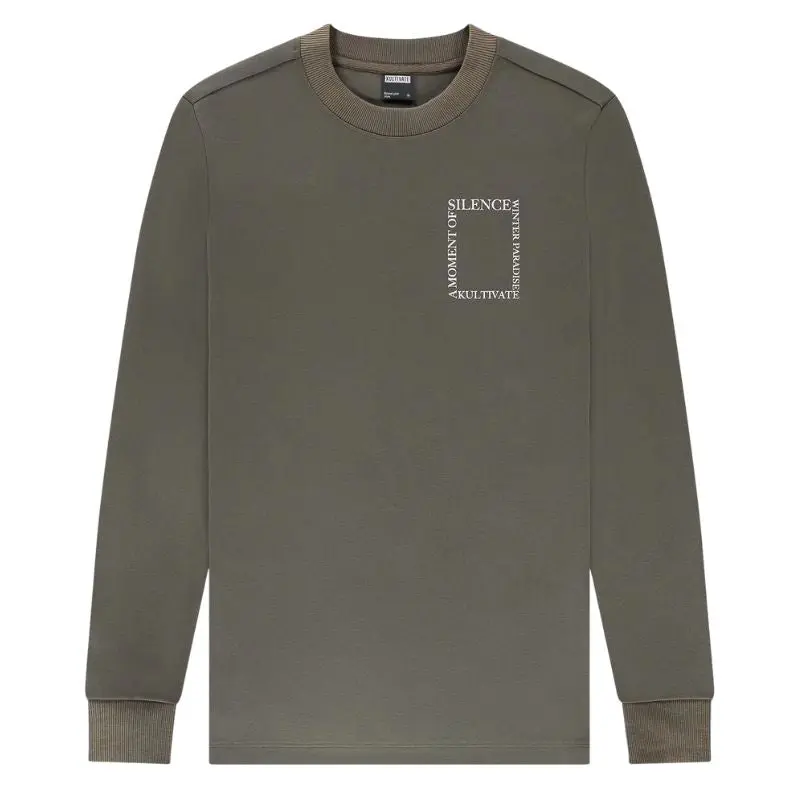 Grijsgroene longsleeve sweater Luxury Silence