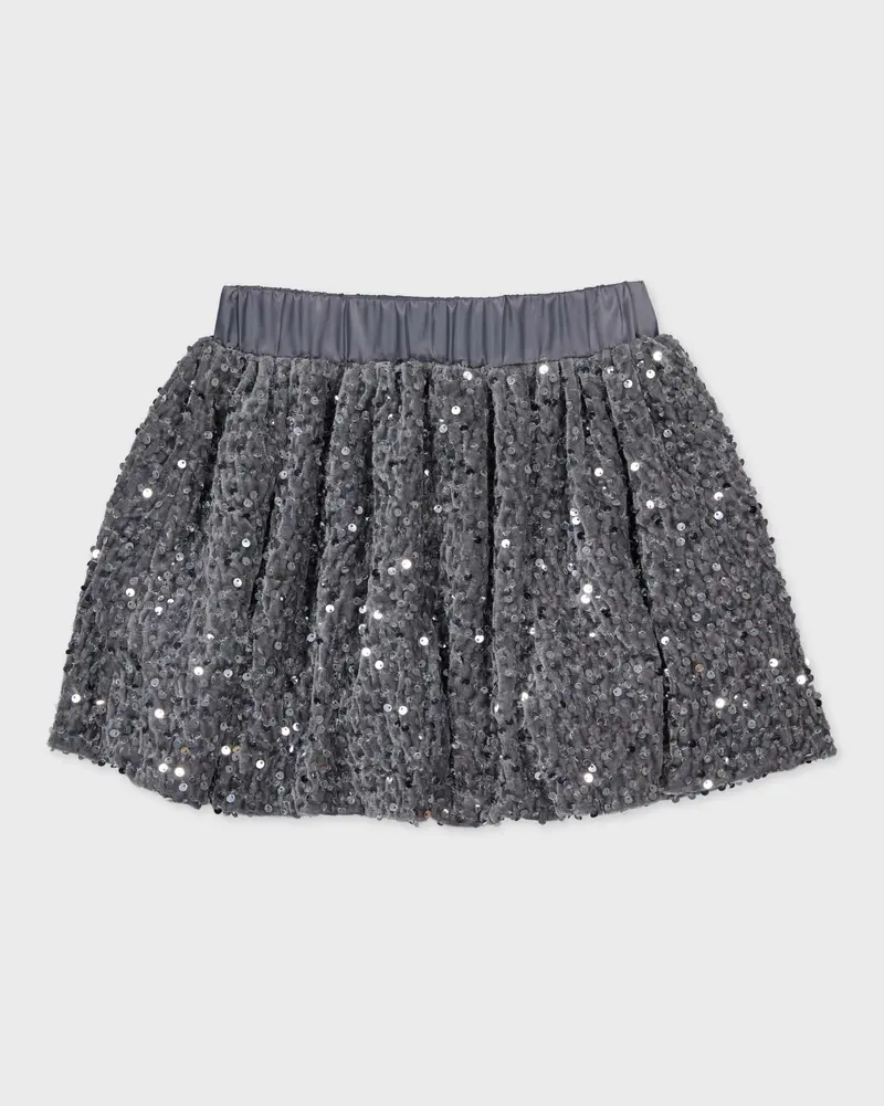 Grijze rok met pailletten | Silver