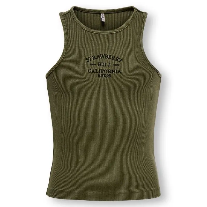 Groen geprinte washed tanktop Jilly