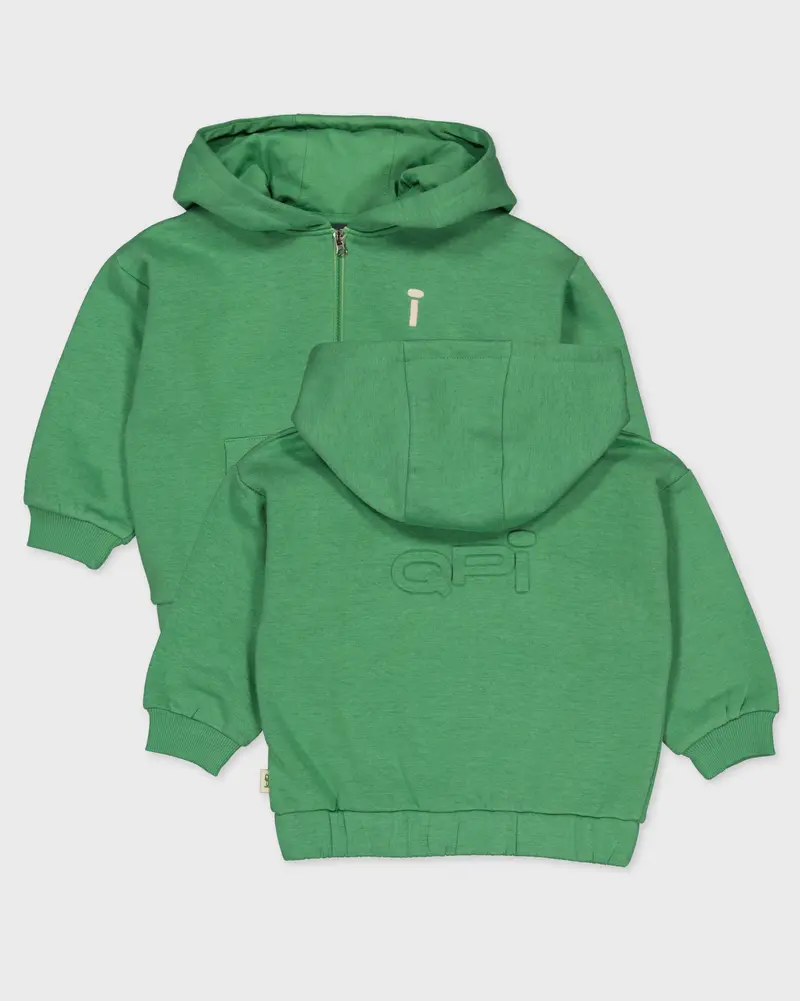 Groen vest met capuchon | Gras Green