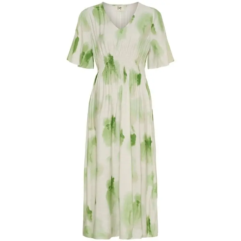 Groen viscose geprinte jurk Ane Stretch