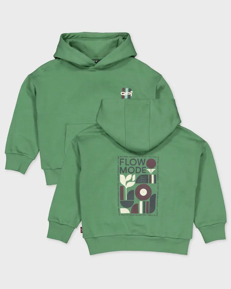 Groene hoodie met rugprint | Dark Green