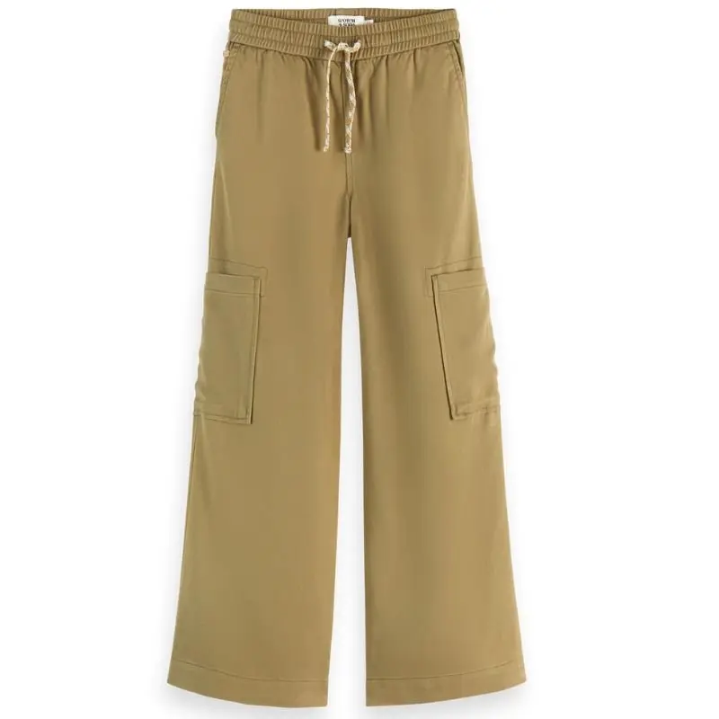 Groene wide leg cargo broek