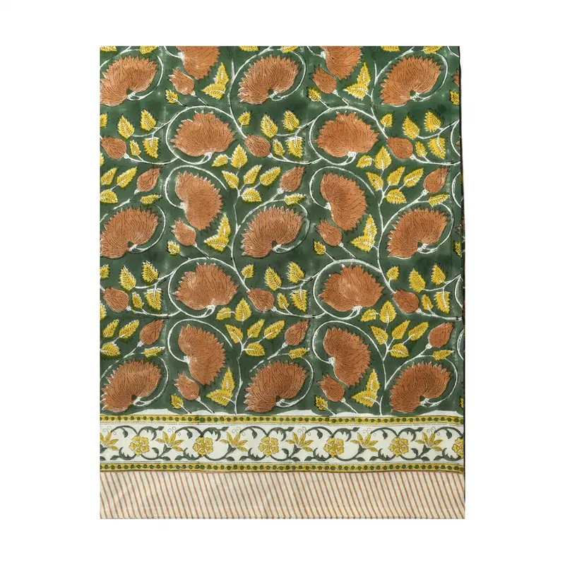 Gulmohar Tablecloth Hand Block Printed