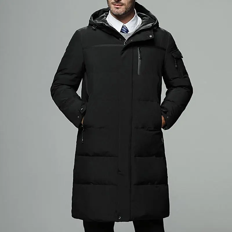 Halvdan | Herren Lange Steppjacke mit Kapuze
