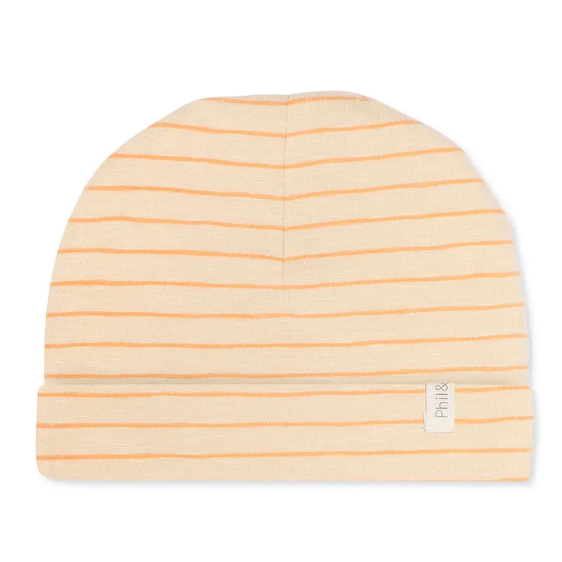 Hat Baby Bright Apricot Stripes