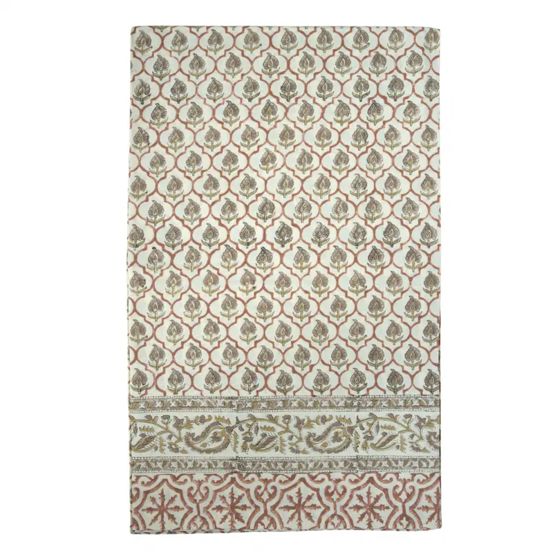 Hearthstone Hand Block Printed Tablecloth 170x270cm