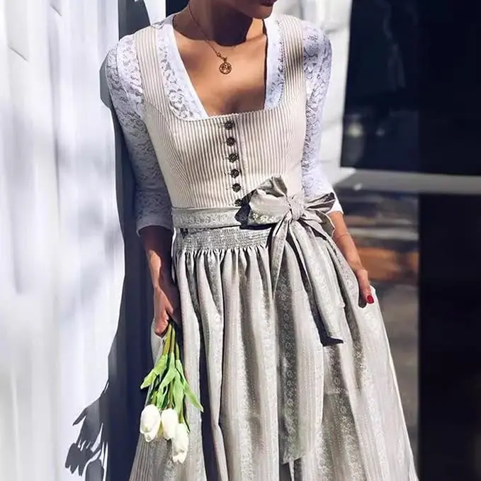 Hedwig | Damen Dirndl Oktoberfest Set mit Schürze