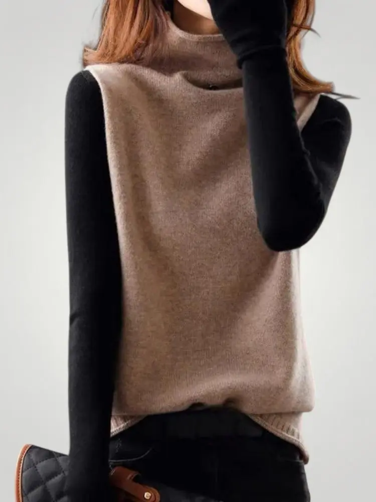 Helga | Retro Rollkragenpullover mit Farbblock