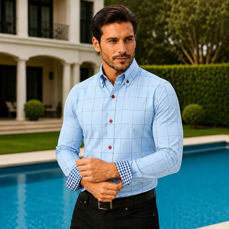 Hemd Alaric™ mit Button-Down-Kragen, Karomuster und Kontrastknöpfen