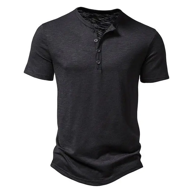 Henley T-Shirt Herren Kurzarm