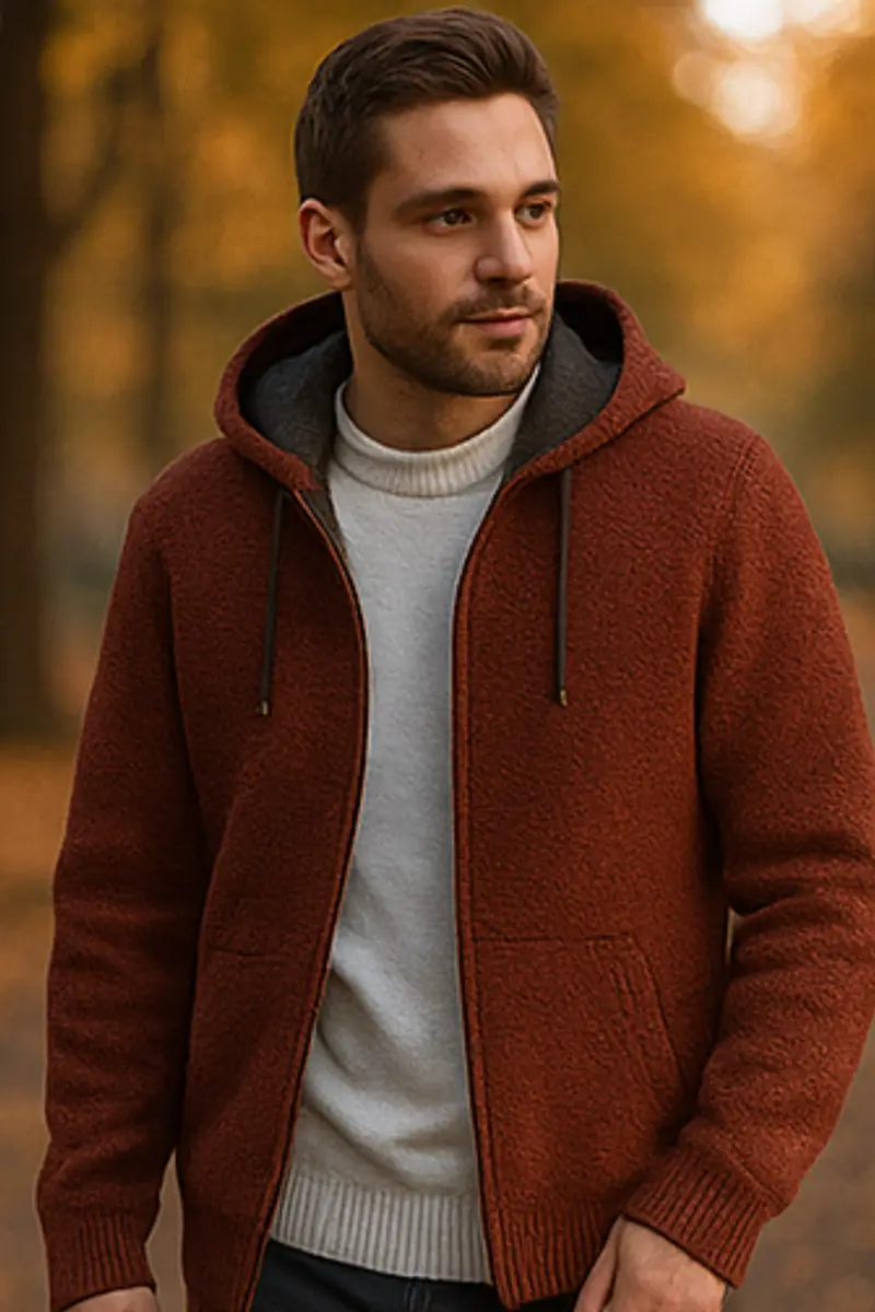 Henry Strick-Hoodie - Braun