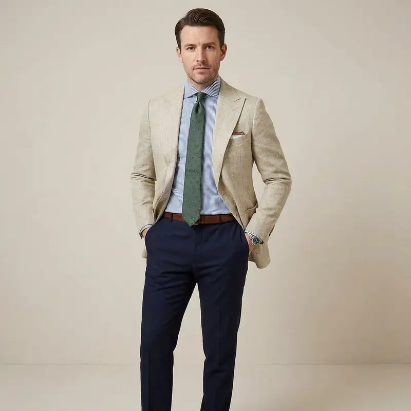 Herren-Blazer mit fallendem Revers und aufgesetzten Taschen