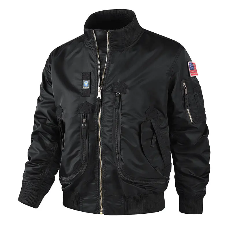 Herren Bomberjacke im Pilotendesign mit Multifunktionstaschen