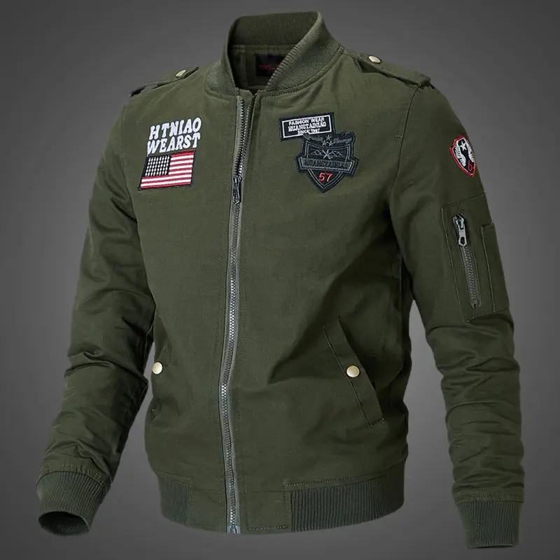 Herren Bomberjacke mit Patch-Applikationen und Ärmeltasche